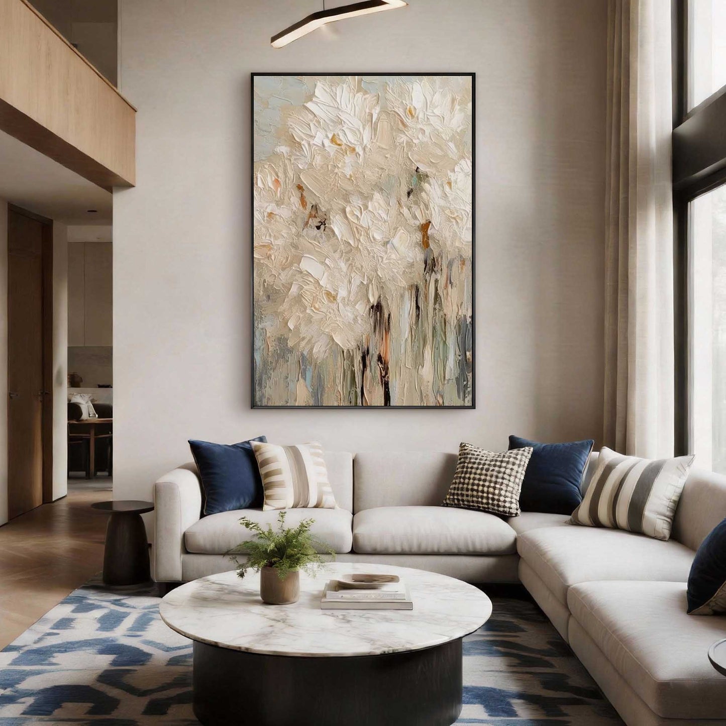 Ivory Bloom Impasto Flower Canvas Art