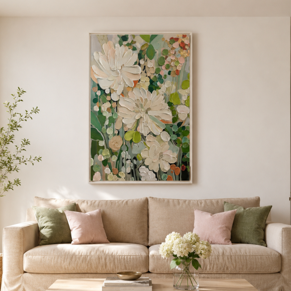 Soft Bloom Garden Abstract Painting