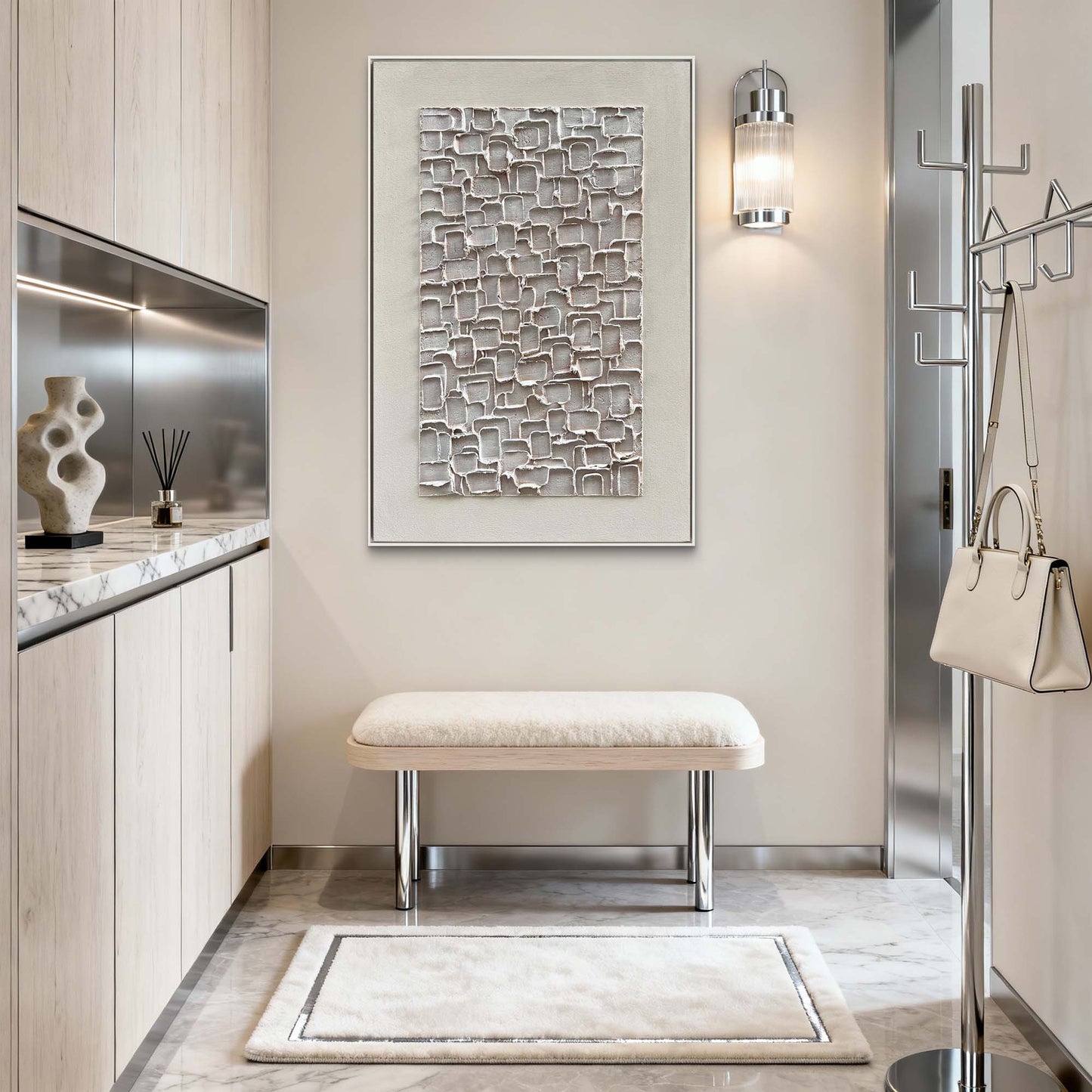 Squared Calm Neutral Textured Wall Art