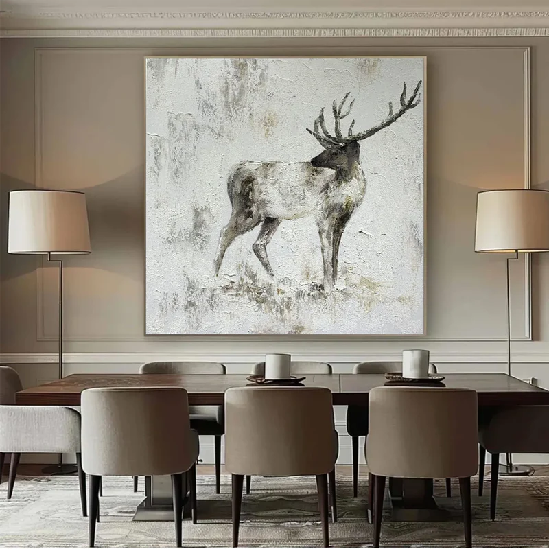 Whispering Elk Textured Painting