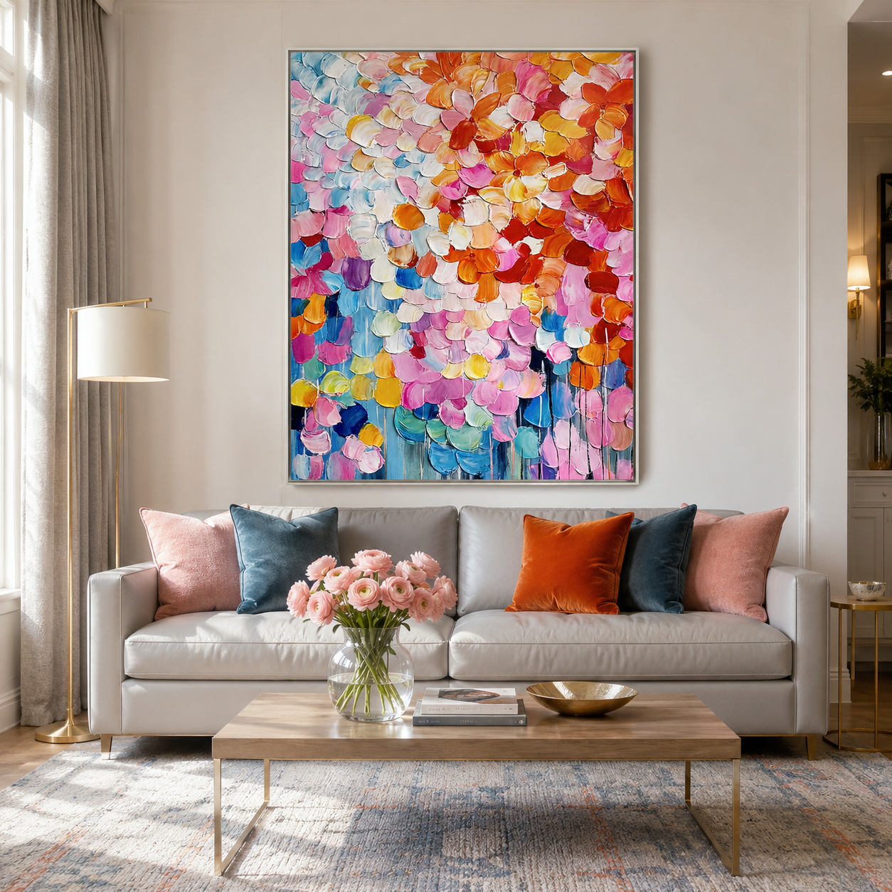 Sunlit Petals Abstract Painting