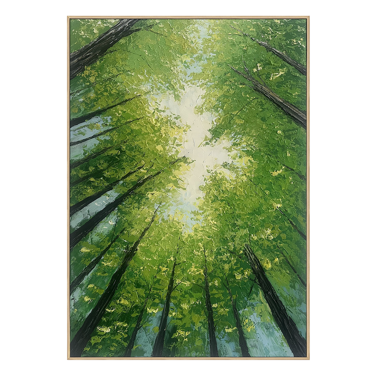 Emerald Canopy Light Forest Painting