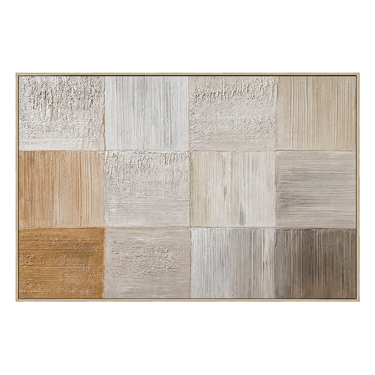 Neutral Texture Grid Minimalist Abstract Wall Art