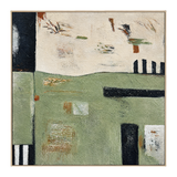 Muted Horizon Green Abstract Painting