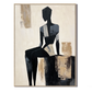 Silent Form Black and Beige Abstract Figure Painting #PIX2£¨126£©