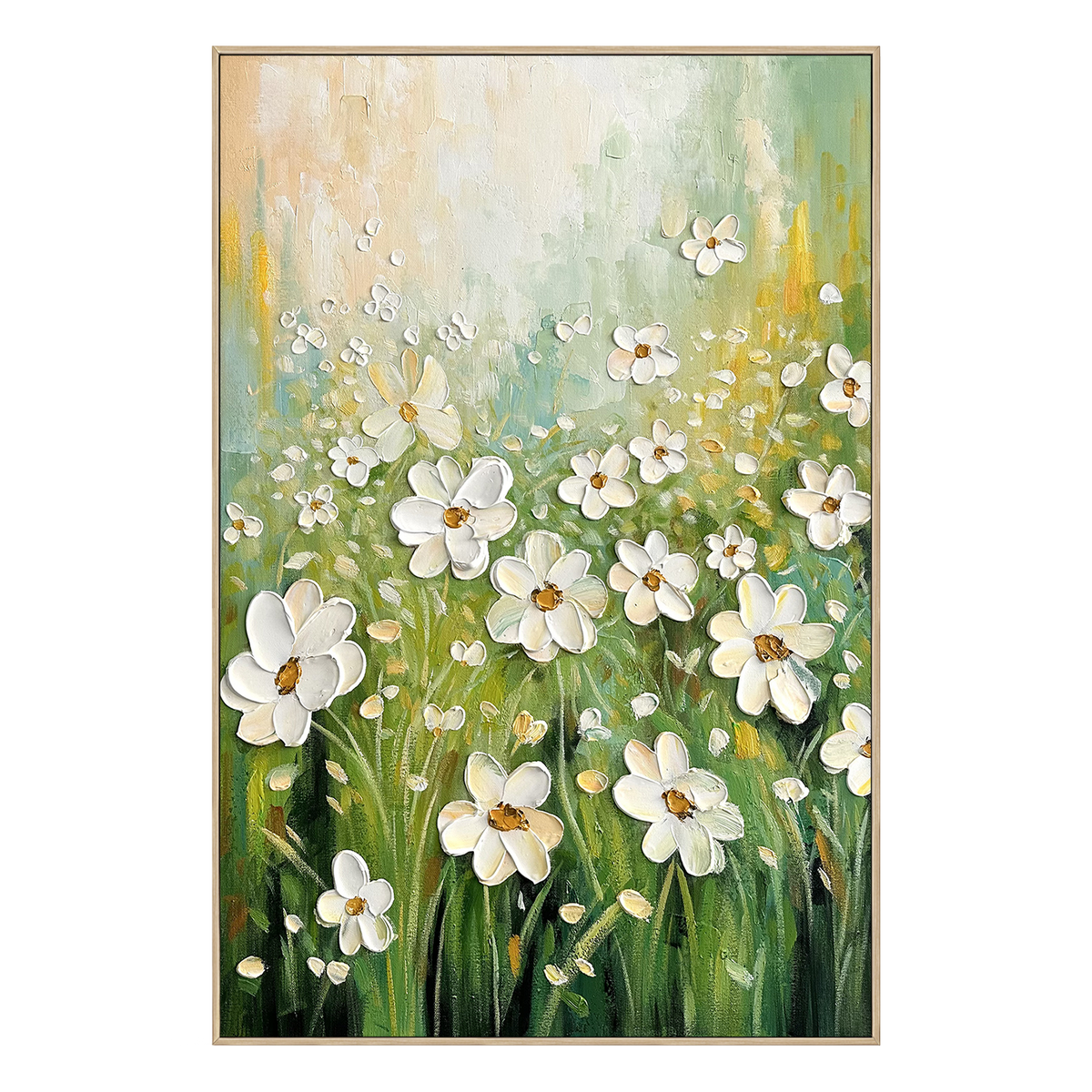 Morning Meadow White Floral Painting