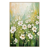 Morning Meadow White Floral Painting
