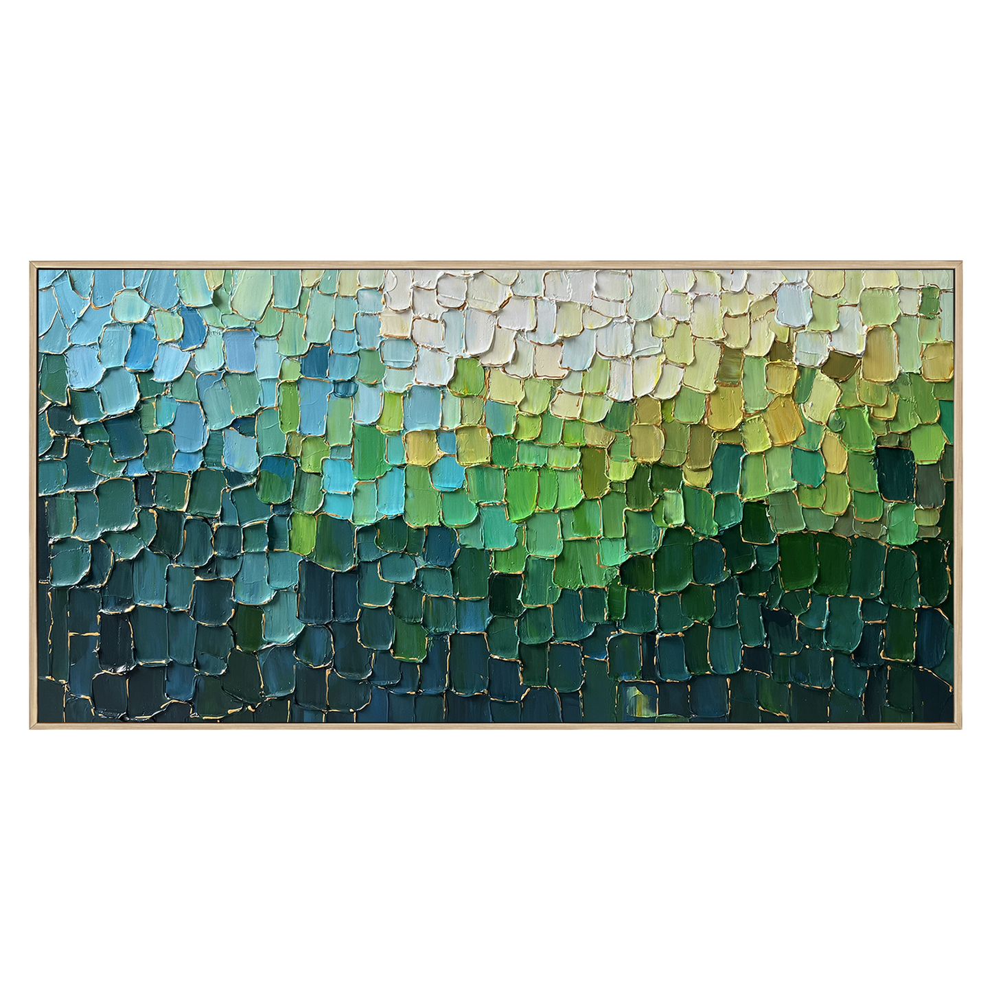 Emerald Mosaic Textured Abstract Painting #RIS2 (314)