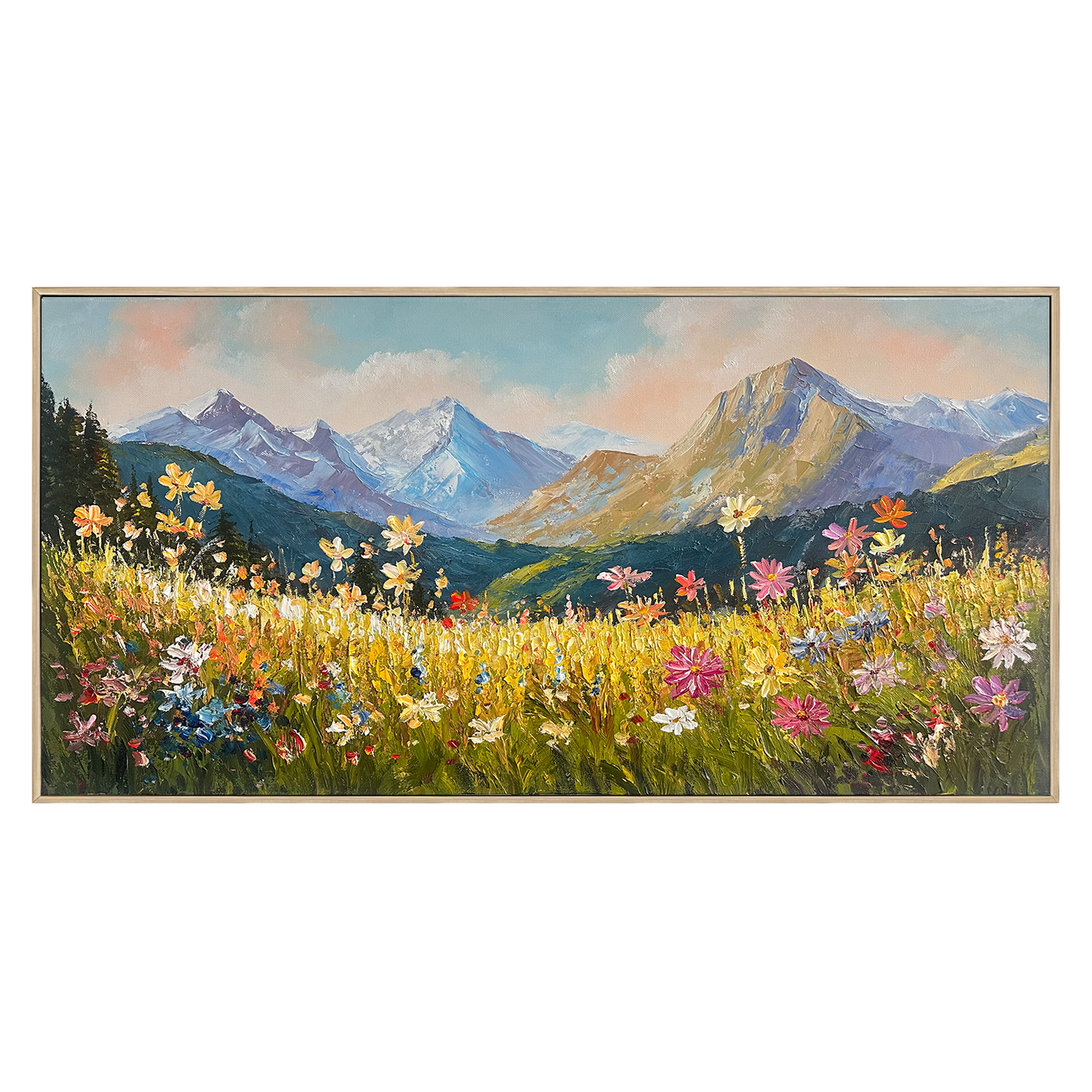 Alpine Bloom Landscape Painting #REX2 (471)