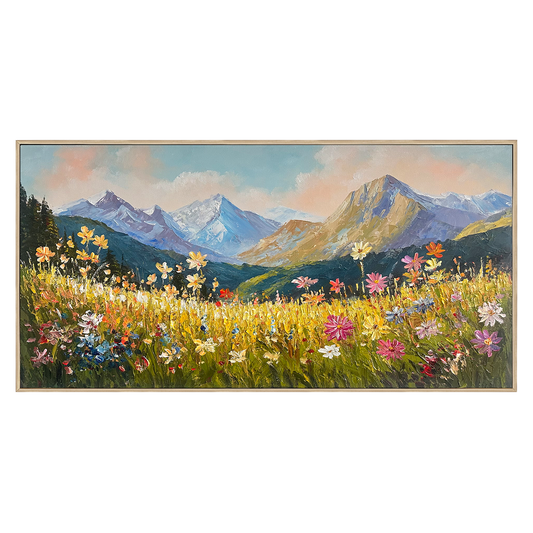 Alpine Bloom Landscape Painting #REX2 (471)