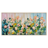 Blush Meadow Floral Impasto Oil Painting