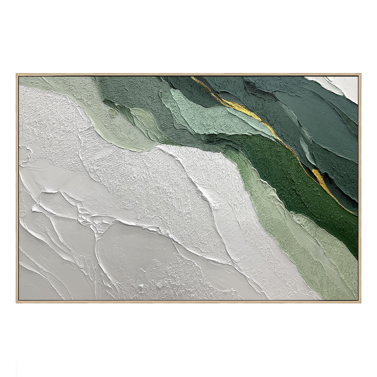 Verdant Ridge Textured Abstract Painting