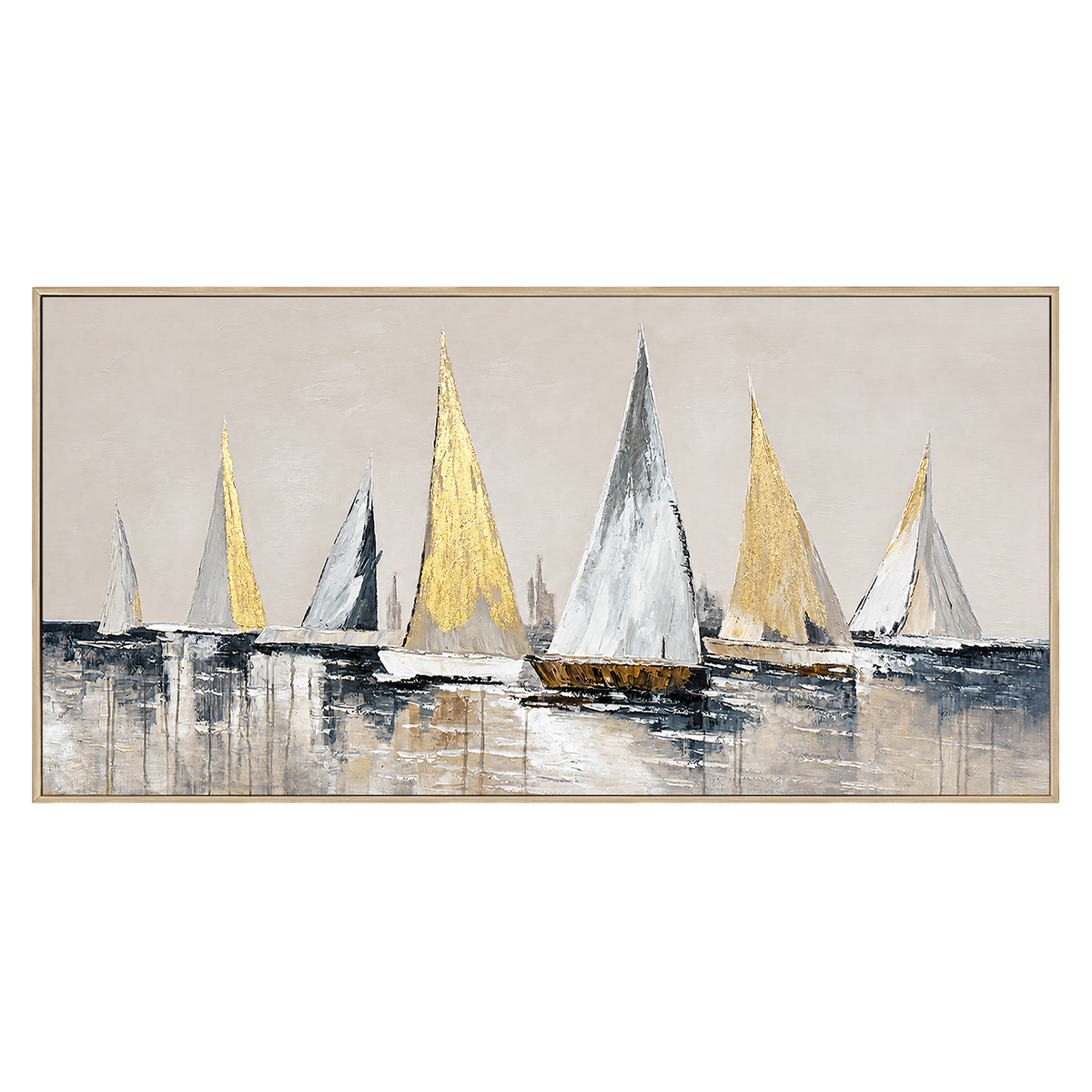 Abstract Sailboat Textured Painting