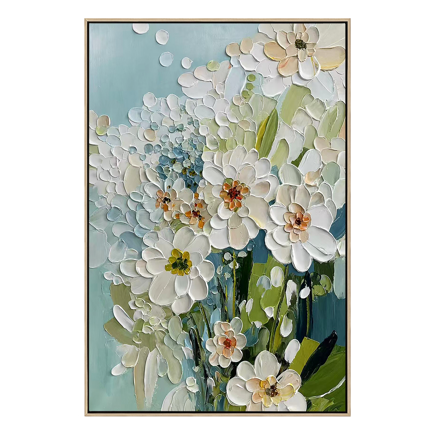 Spring Breeze White Floral Abstract Painting