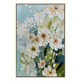 Spring Breeze White Floral Abstract Painting