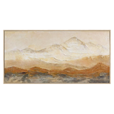 Golden Mist Mountain Textured Painting