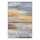 Golden Horizon Abstract Sunset Landscape Painting #RFX4£¨77£©