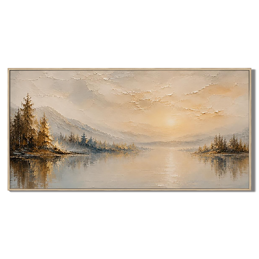 Amber Hush Lake Landscape Painting