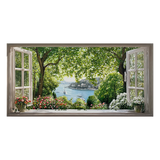 Window Escape¨CSerene Lake Landscape Painting