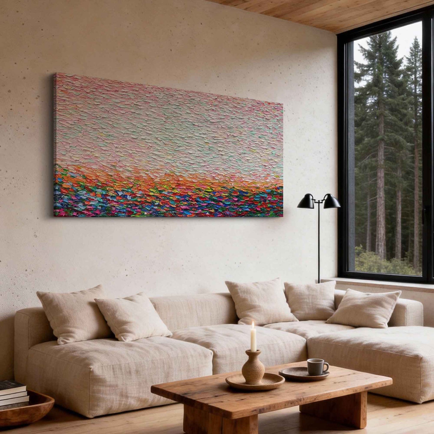 Blush Meadow Horizon Painting