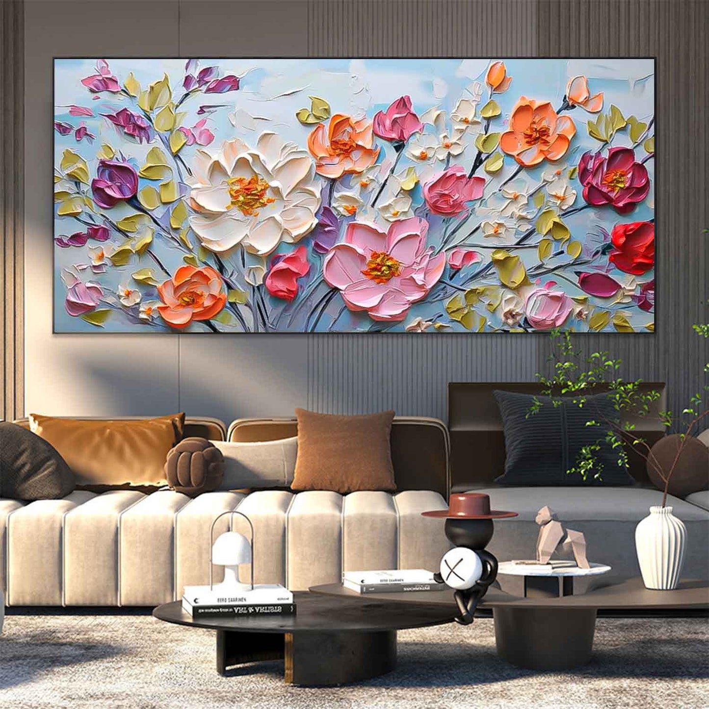 Blossom Symphony Blue Garden Painting