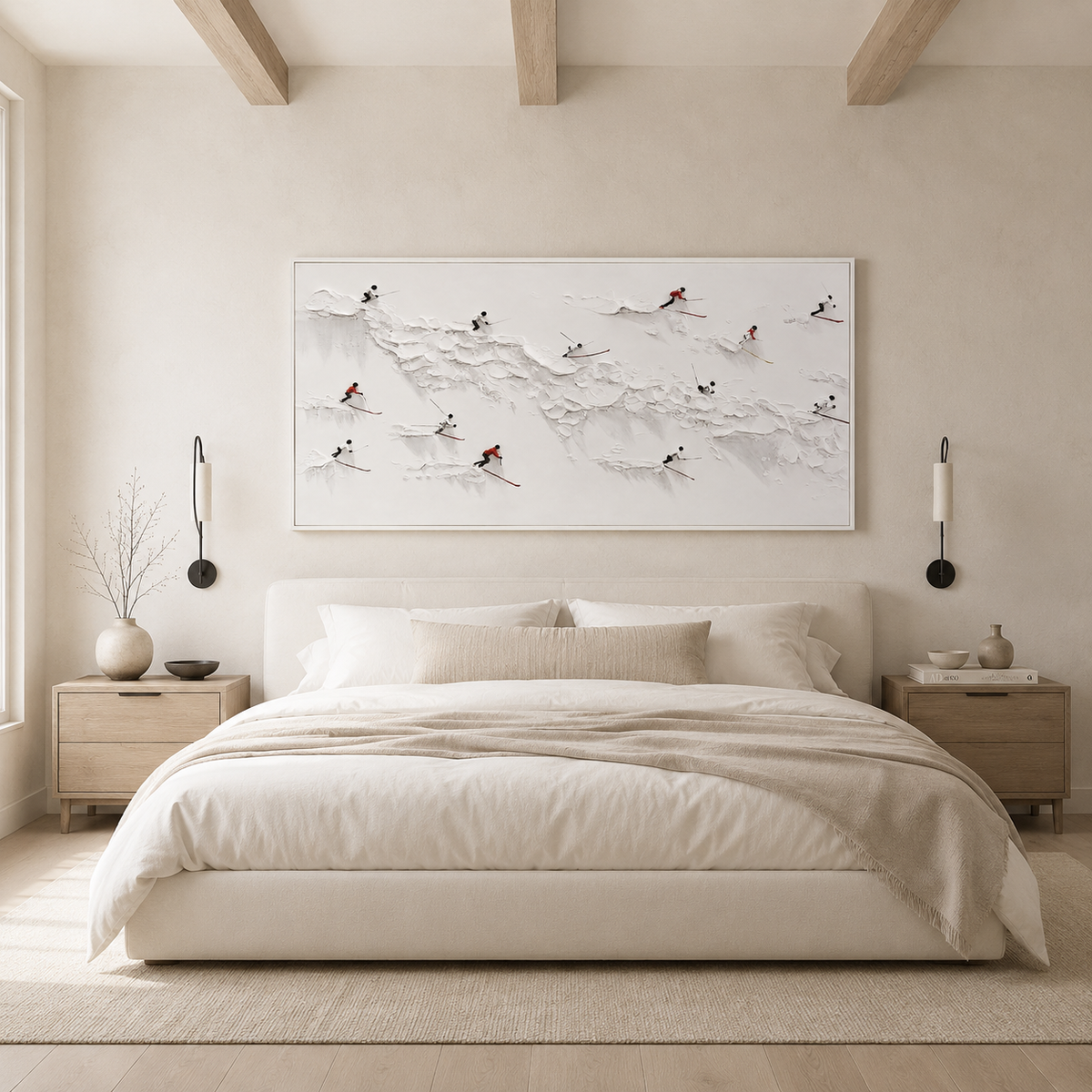 Alpine Skiers 3D Textured Painting
