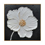 Midnight Pearl Textured Floral Painting