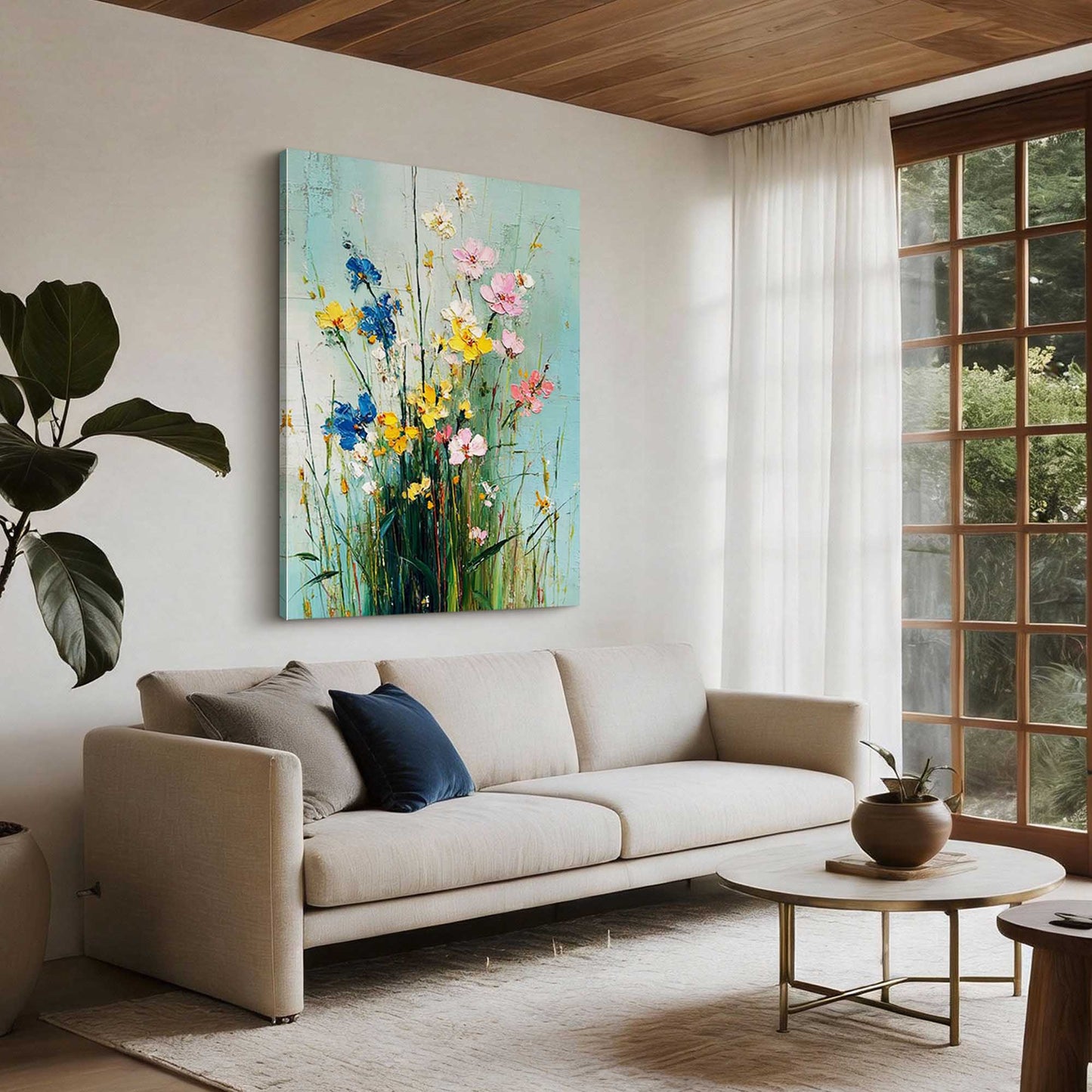 Wildflower Breeze Impasto Floral Oil Painting