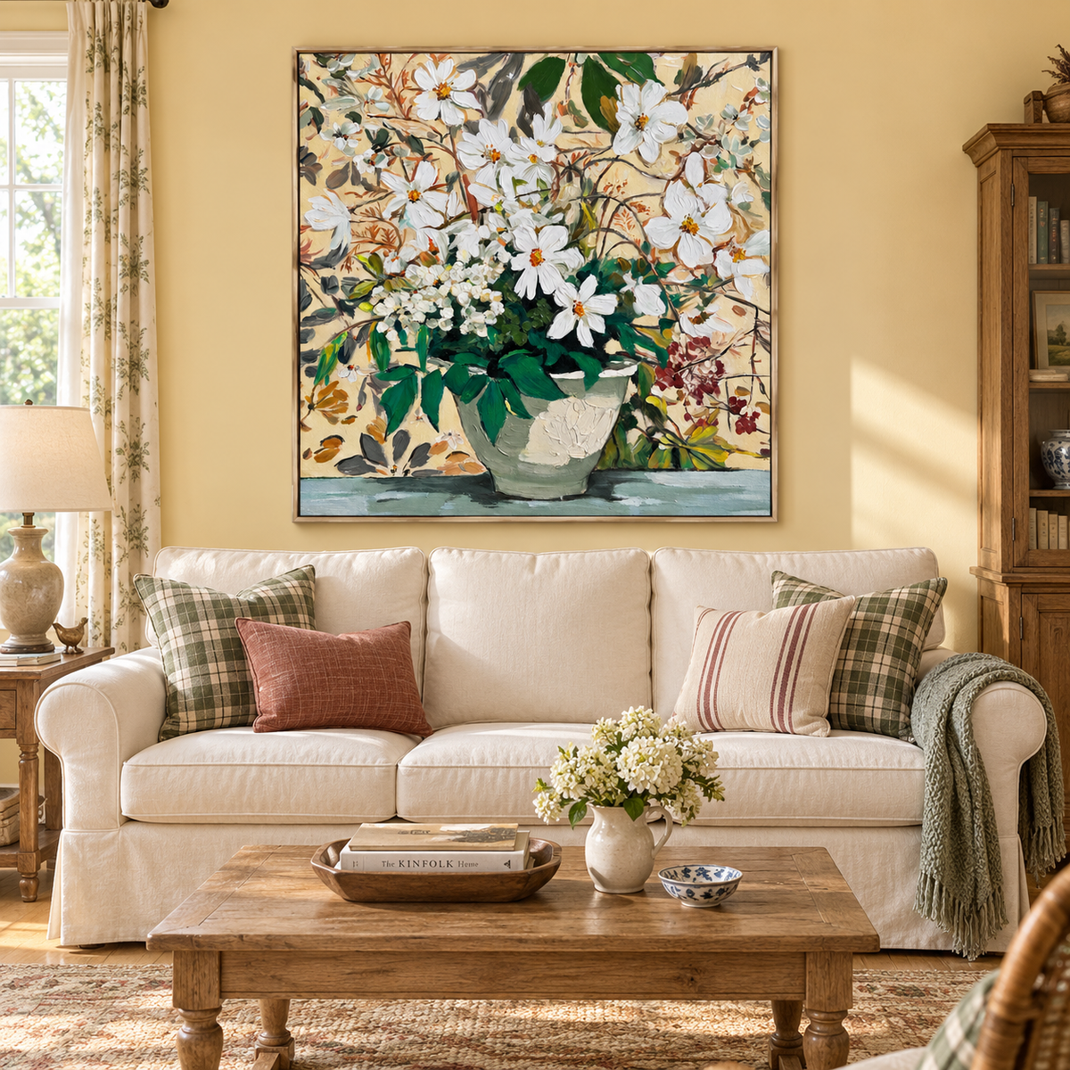 Whispering Petals White Floral Still Life Painting