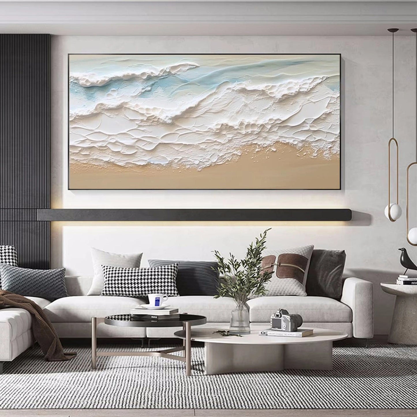 Golden Horizon-Beach Texture Painting
