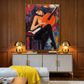 Melody in Red Musician Canvas Art