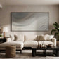 Soft Gray Wave Abstract Painting