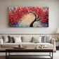 Red Blossom Textured Painting