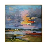 Sunset Harbor Impressionist Landscape Canvas Art