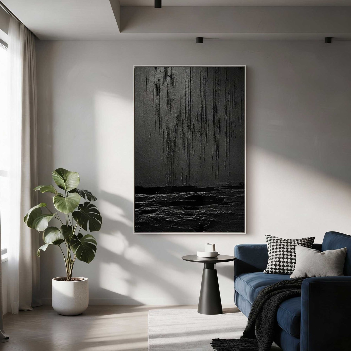 Midnight Storm Abstract Sea Canvas Art