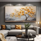 Golden Harmony Textured Tree Painting