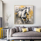 Golden Gallop White Horse Painting