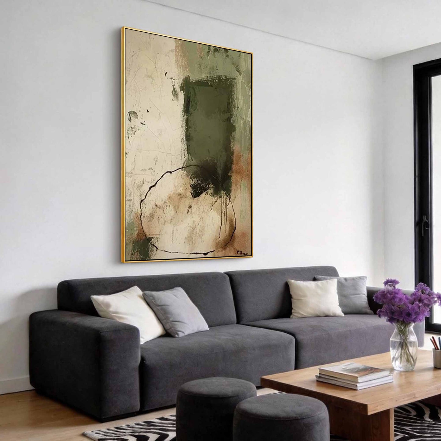 Mossy Earth Abstract Canvas Art