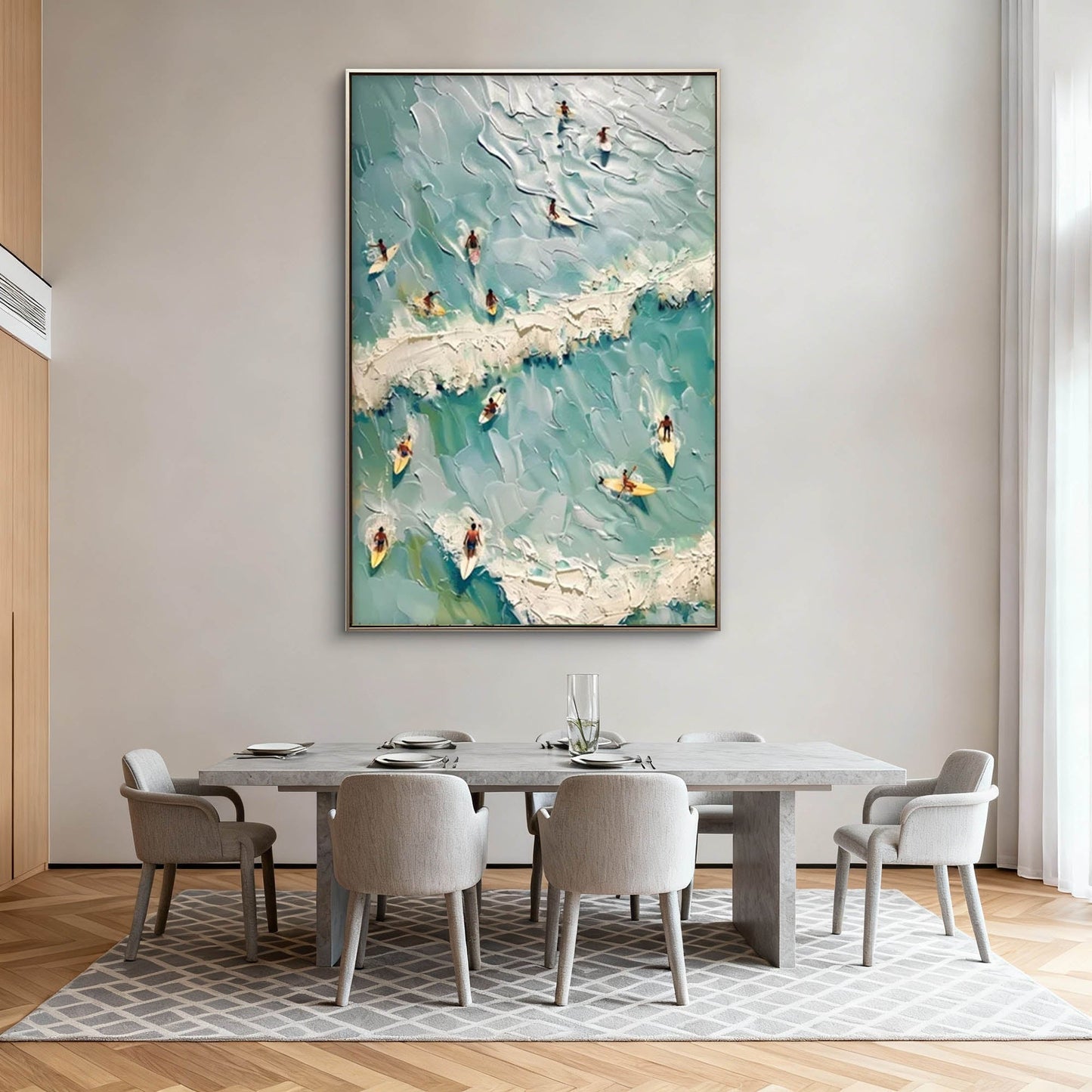Coastal Surf Impasto Ocean Oil Painting