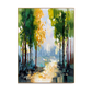 Sunlit City Walkway Impasto Canvas Art