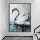 Serenity White Swan Painting