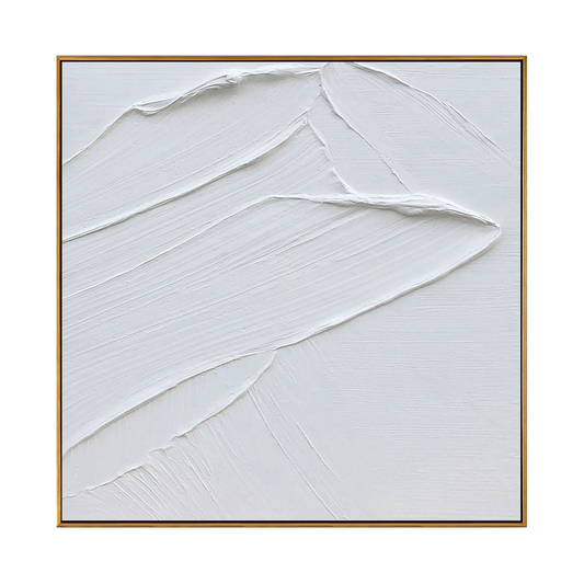 Pure White Swirl Impasto Painting