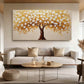 Amber Canopy-White & Gold Tree Painting