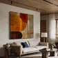 Amber Geometric Abstract Painting