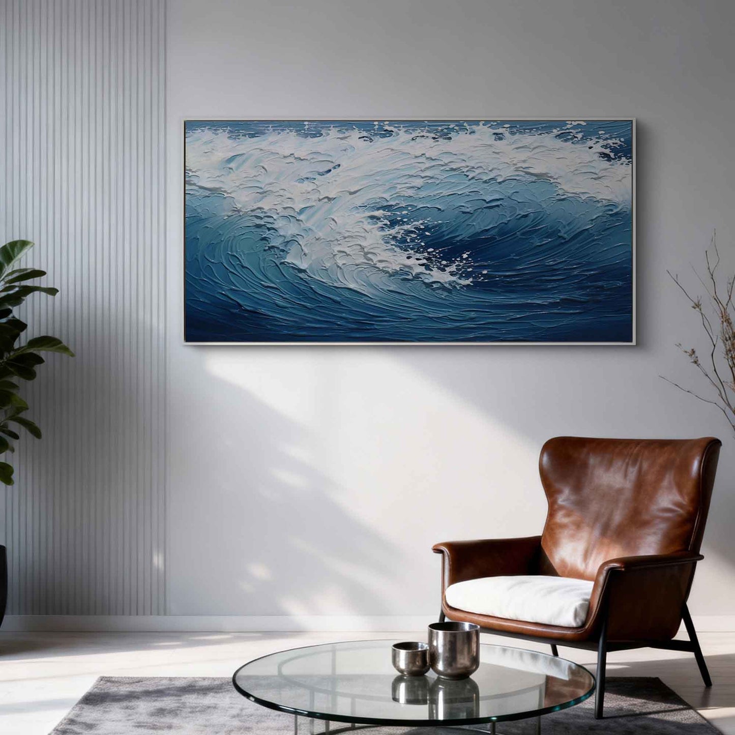 Azure Surge Ocean Painting