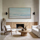 Soft Blue Calm Shore Textured Painting