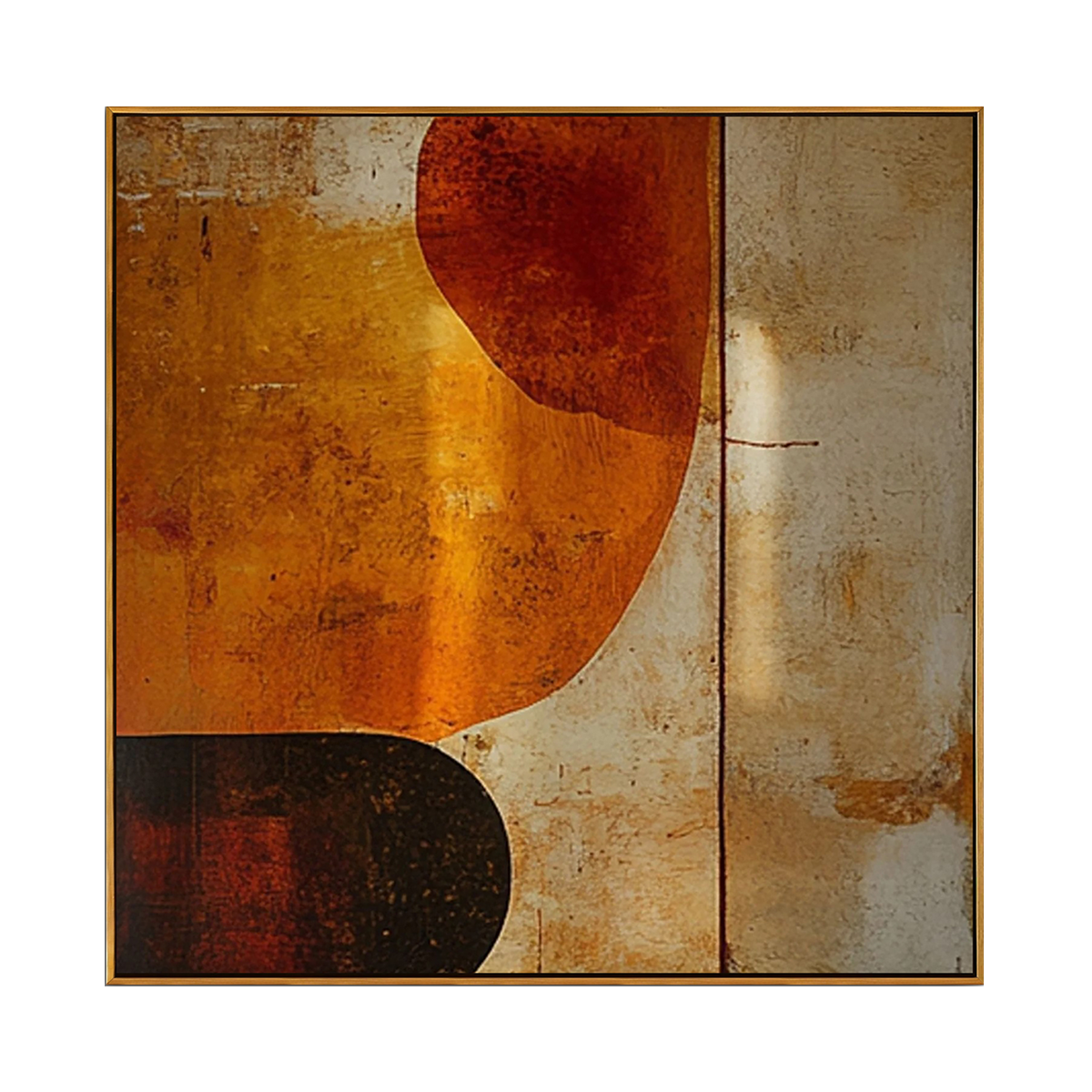Amber Geometric Abstract Painting