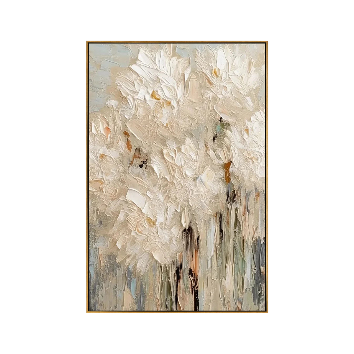 Ivory Bloom Impasto Flower Canvas Art
