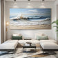 Golden Wave-Beige Textured Ocean Painting