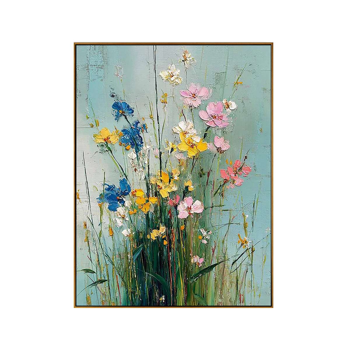 Wildflower Breeze Impasto Floral Oil Painting